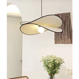 Modern Tasarım Sarkıt Avize Krem Kumaş Salon Mutfak Oturma Odası Avizesi