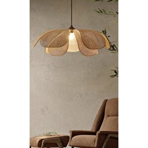 Modern Tasarım Rose Çiçek Sarkıt Avize Hazeran Kumaş Boheme Salon Oturma Odası Mutfak Avizesi