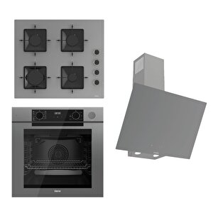 Steamart-fryart-silentart Serisi Gri Set (ss208 + Qep64cpr +d079-sa ) - Emaye Izgara