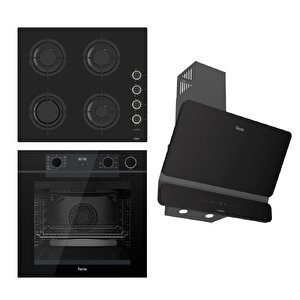Steamart-fryart-silentart Serisi Siyah Set (cs205-wfa + Qep64cs +d080-sa ) - Emaye Izgara / Kademeli Musluk