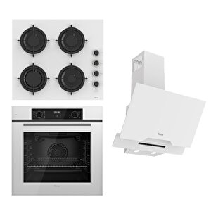 Flowart-silentart Serisi Beyaz Set (cs206-fa + Qbl63cb +d064-sa ) - Emaye Izgara