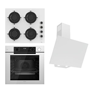 Steamart-fryart-silentart Serisi Beyaz Set (cs206-fa + Qep64cb +d078-sa ) - Emaye Izgara