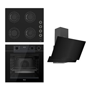 Steamart-fryart Serisi Siyah Set (cs205-fa + Qep64cs +d063 ) - Emaye Izgara / Kademeli Musluk