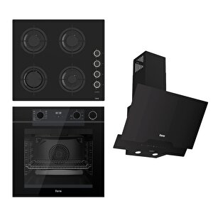 Steamart-fryart-silentart-flameart Serisi Siyah Set (cs205-fa + Qep64cs +d063-sa ) - Emaye Izgara / Kademeli Musluk