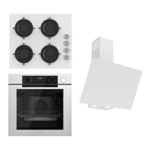 Steamart-fryart-silentart Serisi Beyaz Set (cs206 + Qep64cb +d078-sa ) - Emaye Izgara
