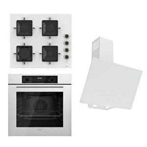 Flowart-silentart Serisi Beyaz Set (ss206 + Qbl63cb +d078-sa ) - Emaye Izgara