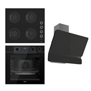 Steamart-fryart  Serisi Siyah Set (cs205-fa + Qep64cs +d080 ) - Emaye Izgara / Kademeli Musluk