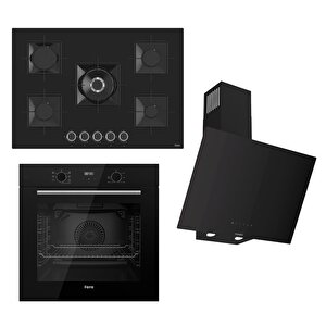 Flowart-silentart Serisi Siyah Set (ss035 + Qbl63cs +d077-sa ) - Emaye Izgara