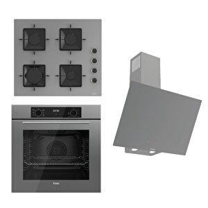 Frlowart-silentart Serisi Gri Set (ss208 + Qbl63cpr +d079-sa ) - Emaye Izgara