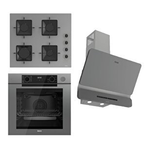 Steamart-fryart-silentart Serisi Gri Set (ss208 + Qep64cpr +d082-sa ) - Emaye Izgara