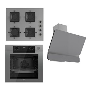 Steamart-fryart Serisi Gri Set (ss208 + Qep64cpr +d082 ) - Emaye Izgara