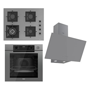 Steamart-fryart Serisi Gri Set (sc408-wfa + Qep64cpr +d079 ) - Döküm Izgara / 65 Cm Ocak