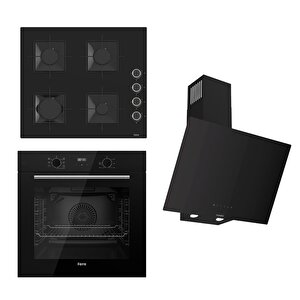 Flowart-silentart Serisi Siyah Set (ss205 + Qbl63cs +d077-sa ) - Emaye Izgara