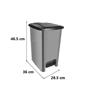 Srl-3029 Slim Pedallı Plastik Çöp Kovası İç Kovalı 25 Lt Antrasit