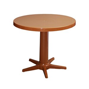 Mt-gf205 Prima Rose Plastik Yuvarlak Bahçe Balkon Masa Ø75 Cm Kahverengi