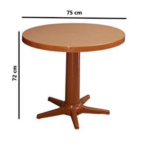 Mt-gf205 Prima Rose Plastik Yuvarlak Bahçe Balkon Masa Ø75 Cm Kahverengi