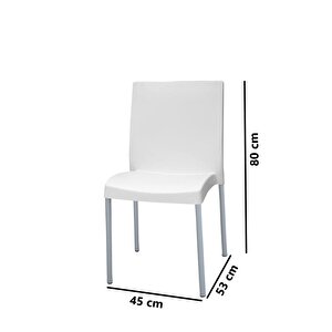 Mt-cf875 Vortice Plastik Bahçe Balkon Sandalye 4'lü Set 1000 Beyaz