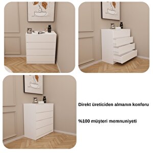 Viesmo Tidy Dört Çekmeceli Şifonyer Beyaz