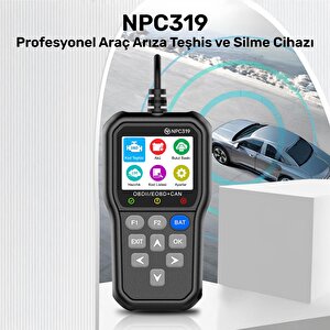 Npo Npc319 2.4" Türkçe Obdii/eobd+can Modlu 63000 Hata Hafızalı Araç Arıza Tespit/silme Cihazı