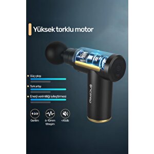 Npo Nmj6 4 Masaj Başlıklı 6 Seviyeli 3800rpm Type-c Taşınabilir Profesyonel Mini Masaj Tabancası