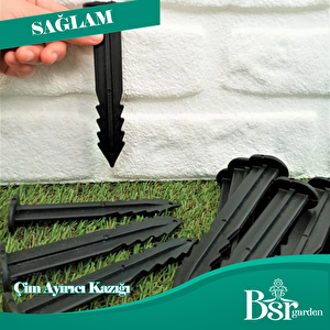 250 Adet Çim Ayırıcı Kazığı 15 Cm Çim Sınırlayıcı Kazığı Plastik Jüt Çivisi Bsr Garden