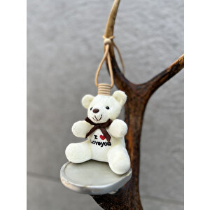 Oto Araç Kokusu Menekşe Aromalı Kalıcı Koku I Love You Yazılı Peluş Ayıcık Araba Kokusu