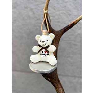 Oto Araç Kokusu Bahar Çiçeği Aromalı Kalıcı Koku I Love You Yazılı Peluş Ayıcık Araba Kokusu