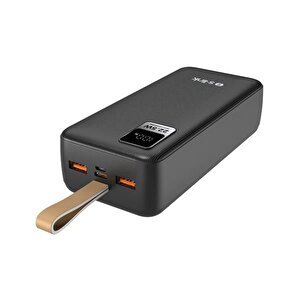 G330 30000mah Micro+type-c+usb Pd20w+qc3.0 18w Siyah Lcd Taşınabilir Pil Şarj Cihazı Powerbank