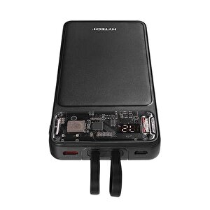 H120 10000mah Hsc22.5w Pd20w+qc3.0 18w Siyah Lcd Şeffaf Taşınabilir Pil Şarj Cihazı Powerbank