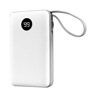 P102 10000mah Lcd Şeffaf 10w Beyaz Taşınabilir Powerbank