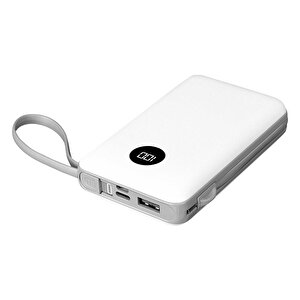 P102 10000mah Lcd Şeffaf 10w Beyaz Taşınabilir Powerbank