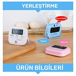 Npo Npt05b Mutfak,ders,yemek Için 60dk Dijital Alarm Kronometre,pomodoro Öğrenci Motivasyon Saati