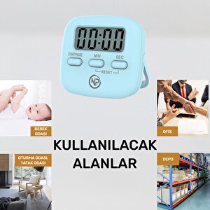 Npo Npt05m Mutfak,ders,yemek Için 60dk Dijital Alarm Kronometre,pomodoro Öğrenci Motivasyon Saati