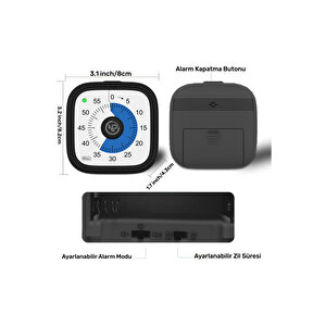 Npo Npt31s Mutfak,ders,yemek Için 60dk Analog Alarm Zamanlayıcı,pomodoro Öğrenci Motivasyon Saati