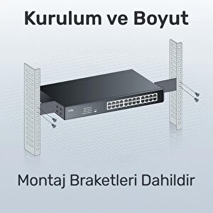 Cudy Gs1024 24 Port Gigabit Yönetilemez Rack Mount Metal Kasa Switch