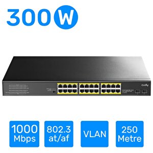Cudy Gs1028ps2 24 Port Gigabit 2-sfp 300w Full Poe Yönetilemez Switch