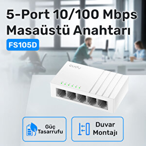 Cudy 5port Fs105d 10/100 Yönetilemez Switch