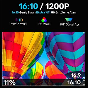 Npo Npm788 16" Fhd 1200p Ips Type-c Taşınabilir 3'lü Monitör Çoklayıcı Standlı Notebook Monitör