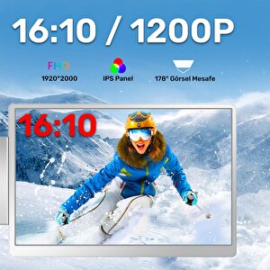 Npo Npm11 16" Fhd 1200p Ips Type-c Taşınabilir 2'li Monitör Çoklayıcı Standlı Notebook Monitör
