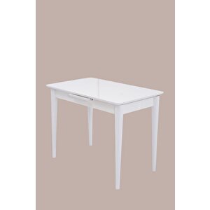 Melisa Mdf Lak Panel Açılır Mutfak Masası 60x100 Beyaz