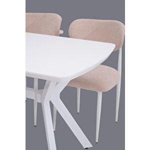 Venedik Polo Mdf Lak Panel Açılır Mutfak Masa Sandalye Takımı 80*130cm Beyaz