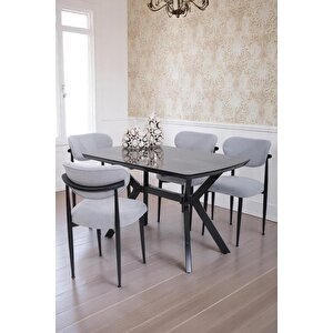 Venedik Polo Mdf Lak Panel Açılır Mutfak Masa Sandalye Takımı 80*130cm Siyah
