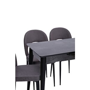 Melisa Hilal Lak Panel Açılır Mutfak Masa Sandalye Takımı 60x100