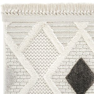 Ares 8804 Gri Salon Halısı Bohem Halı Koridor Halısı Kesme Halı Yolluk Oturma Odası Halısı 120x150 cm