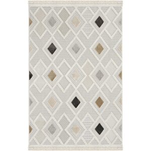 Ares 8804 Gri Salon Halısı Bohem Halı Koridor Halısı Kesme Halı Yolluk Oturma Odası Halısı 80x150 cm