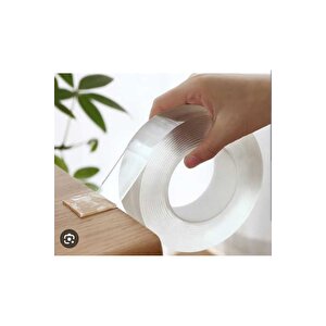 Tablo Çerçeve Için Yapıştırma Silikonlu Çift Taraflı Bant Şeffaf 18 Mm X 2 M.