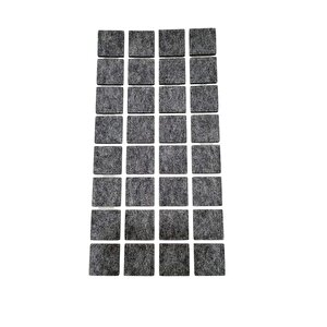 Emi̇rhan Nalbur 32 Adet Yapışkanlı Sandalye, Masa, Koltuk Altı Parke Koruma Keçesi, Kare , 25 Mm