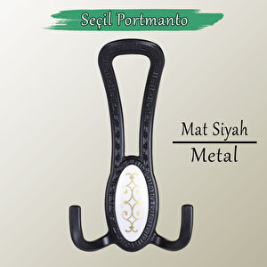 4 Adet Seçil Siyah Metal Portmanto Vestiyer Duvar Dolap Elbise Mobilya Kapı Askısı Askılığı