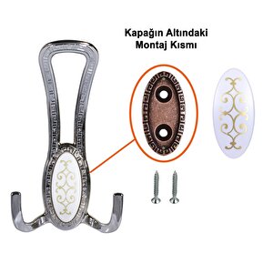 Seçil Krom Metal Portmanto Vestiyer Duvar Dolap Elbise Mobilya Kapı Askısı Askılığı Askılık