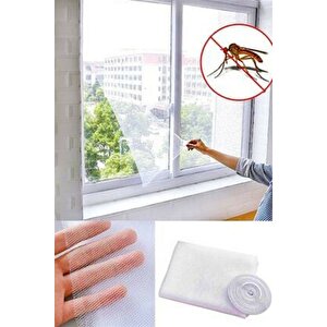Yapışkanlı Sineklik Cırt Bantlı Pencere Sinekliği, Tül , 75 X 125 Cm. Beyaz